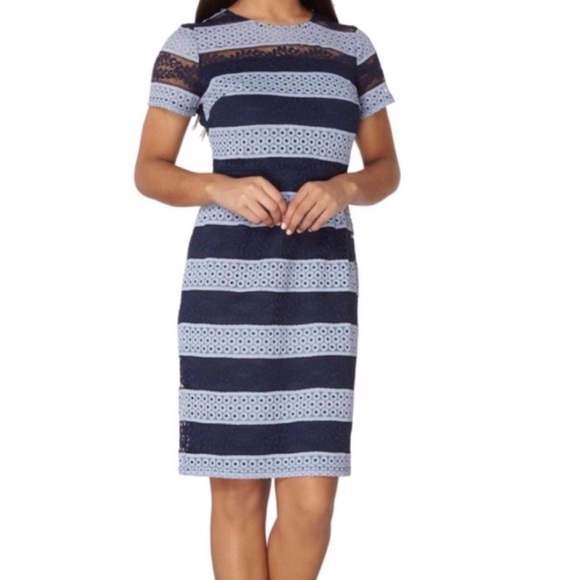 Dorothy Perkins Blue Lace Sheath Dress - Picture 2 of 3